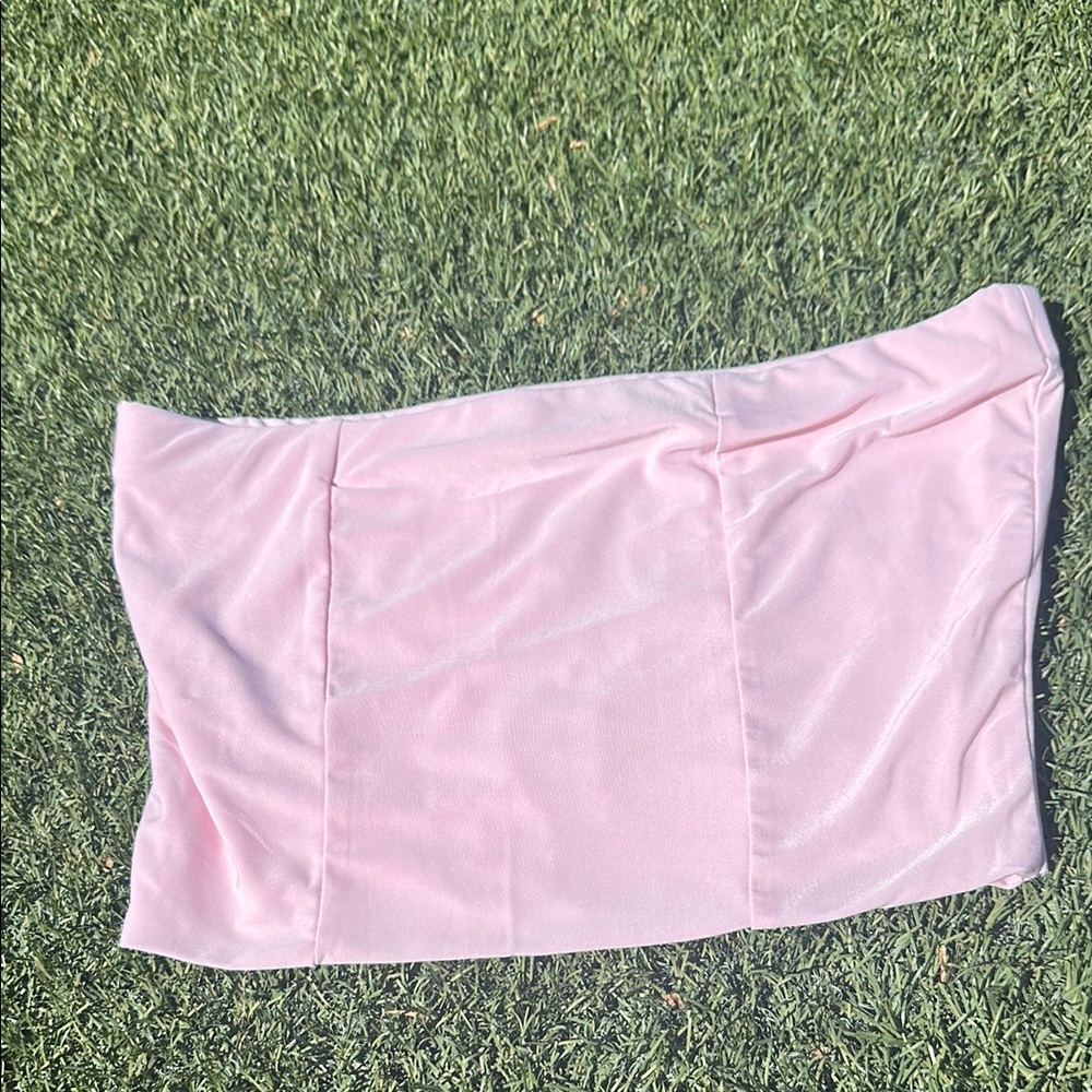PLT Baby Pink Cropped Tube Top